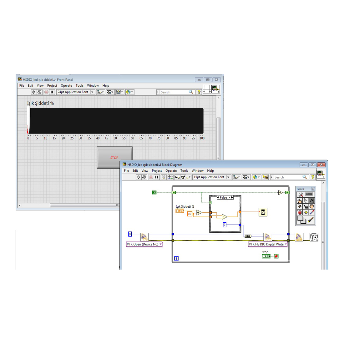 LabVIEW Led Indicator Luminous Intensity- LabVIEW Digital Signal Output Example